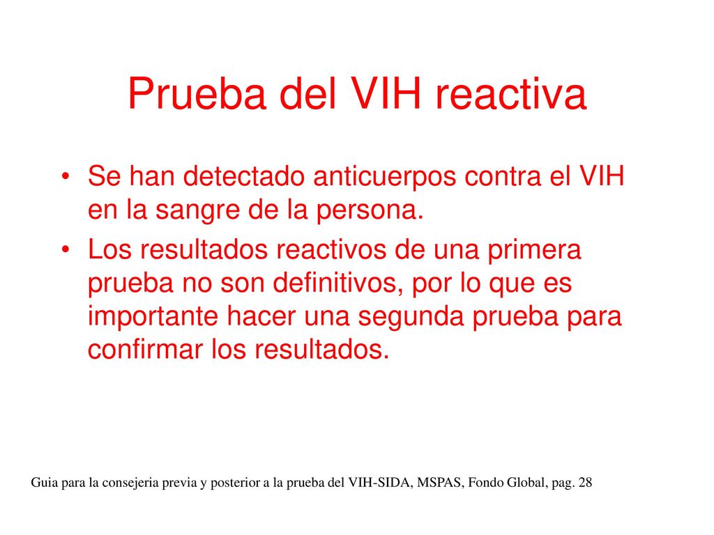 Significa reactivo que vih no